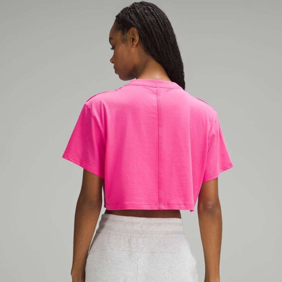 Lululemon All Yours Cropped T-Shirt - Sonic Pink - Picture 2 of 5